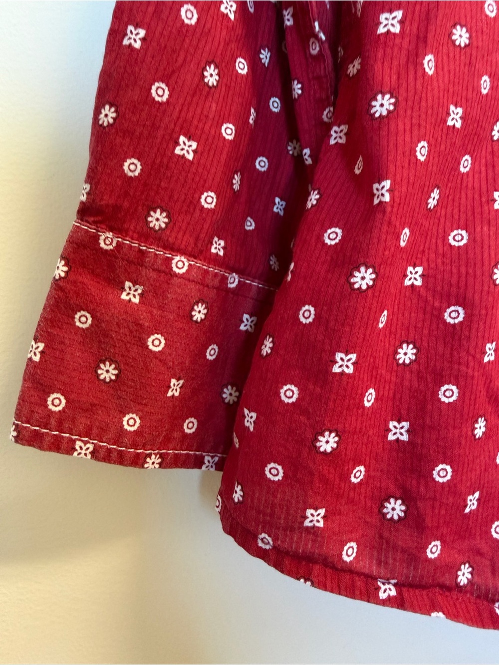 Ariat Women Bandana Fitted Red White Button Long Sleeve Western Shirt - Picture 12 of 13